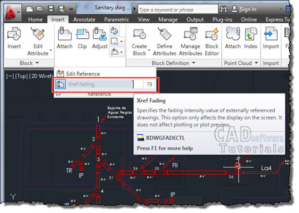 Using-fading-tool-on-autocad-xref